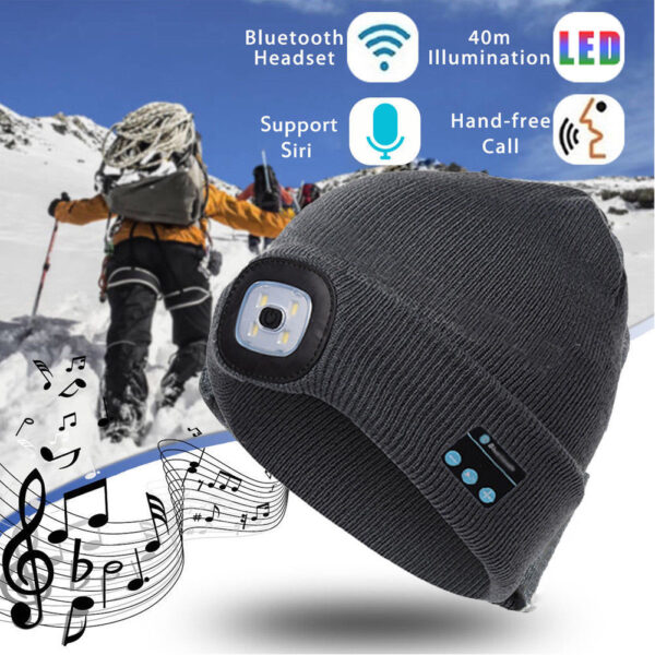 LED Light Headphones Beanie Hat - Image 3