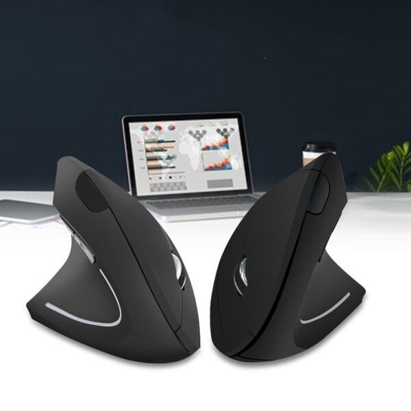 Ergonomic Cordless Vertical Mouse with Pad